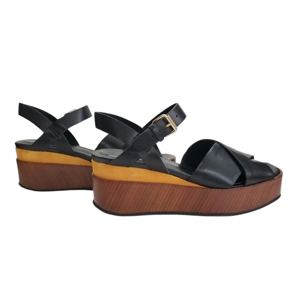 Paul Smith Black Platform Sandals Cross Over Slingback Open Toe Sandals 6.5 - Picture 2 of 15